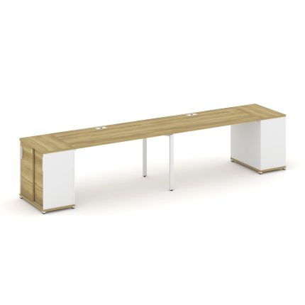 Concept Рабочая станция с опорными шкафом-купе CN.ORS-235 W Дуб Винченцо/Белый Бриллиант/Металл Белы