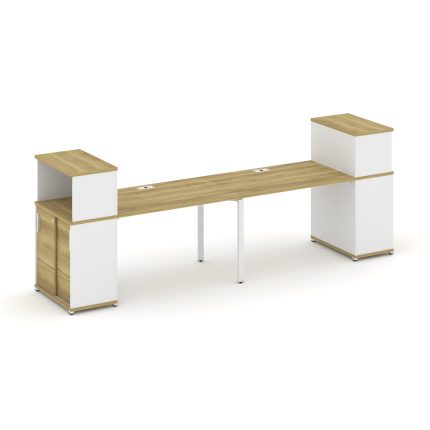 Concept Рабочая станция с опорными шкафом-купе с надставкой низ. CN.ORS-238 W Дуб Винченцо/Белый Бри