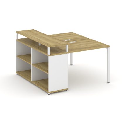 Concept Рабочая станция с опорным стеллажом с верх. горизонтом  CN.DRS-205 Дуб Винченцо/Белый Брилли