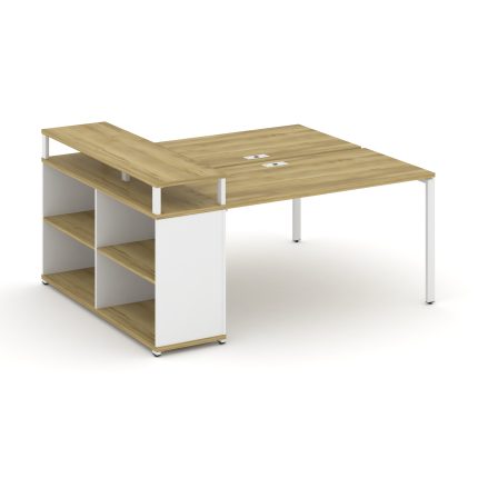 Concept Рабочая станция с опорным стеллажом с верх. горизонтом  CN.DRS-207 Дуб Винченцо/Белый Брилли