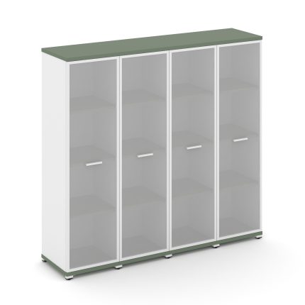 Concept Шкаф 4 узкие секции, 4 ниши CN.STU-446 RMW W Кобо/Белый Бриллиант/Металл Белый/Сатин 1668*42