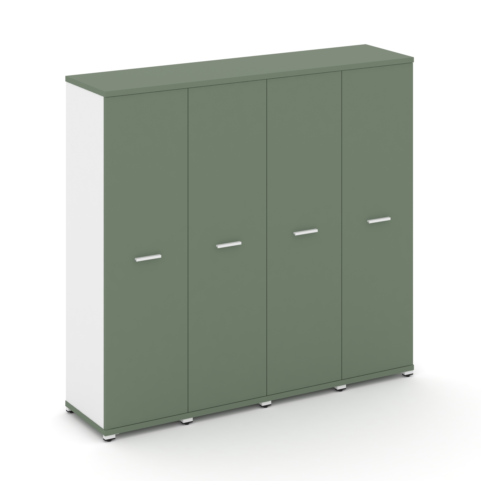 Concept Шкаф 4 узкие секции, 4 ниши CN.STU-446 W Кобо/Белый Бриллиант/Металл Белый 1668*420*1554