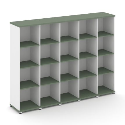 Concept Стеллаж 5 узких секций, 4 ниши CN.STU-450 Кобо/Белый Бриллиант/Металл Белый 2084*420*1554