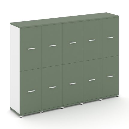 Concept Шкаф 5 узких секций, 4 ниши CN.STU-452 W Кобо/Белый Бриллиант/Металл Белый 2084*420*1554