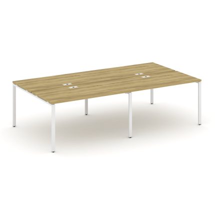 Concept Рабочая станция на 4 места CN.DRS-007 Дуб Винченцо/Металл Белый 2760*1480*750