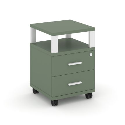 Concept Тумба мобильная 2 ящ. с надставкой CN.TUM-002 W Кобо/Металл Белый 420*420*615