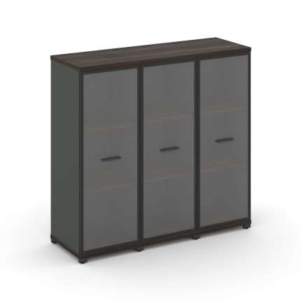 Concept Шкаф 3 узкие секции, 3 ниши CN.STU-336 RPB A Дуб Мали/Антрацит/Металл Антрацит/Прозрачный 12