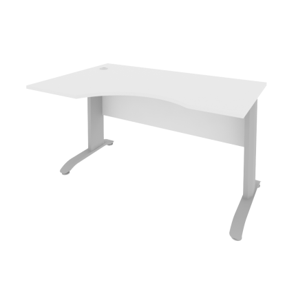 Riva Metal-L Стол криволинейный левый ПЛ.СА-2 (L) Белый/Металл Серый 1400*900*750