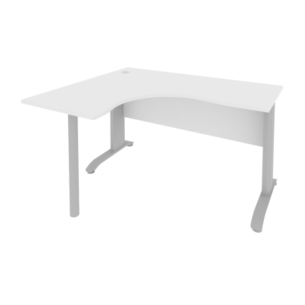 Riva Metal-L Стол криволинейный левый ПЛ.СА-3 (L) Белый/Металл Серый 1400*1200*750