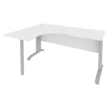 Riva Metal-L Стол криволинейный левый ПЛ.СА-4 (L) Белый/Металл Серый 1600*1200*750