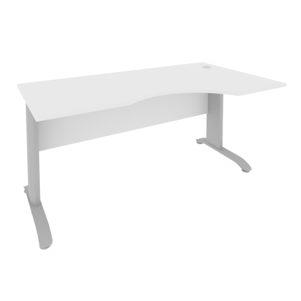 Riva Metal-L Стол криволинейный правый ПЛ.СА-1 (R) Белый/Металл Серый 1600*900*750