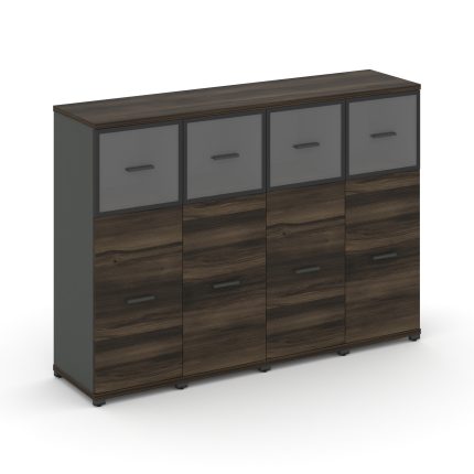 Concept Шкаф 4 узкие секции, 3 ниши CN.STU-344 RPB A Дуб Мали/Антрацит/Металл Антрацит/Прозрачный 16