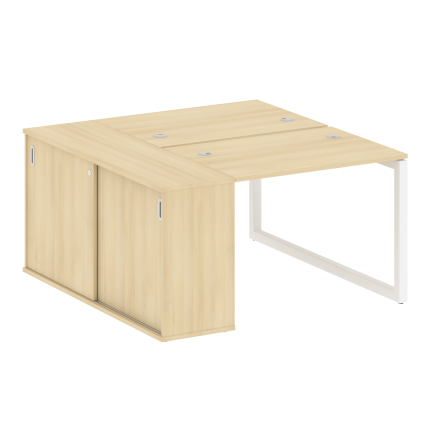 Metal System Quattro Рабочая станция с шкафом-купе на О-образном м/к 50БО.РС-СШК-1.1 Т Акация Лорка/