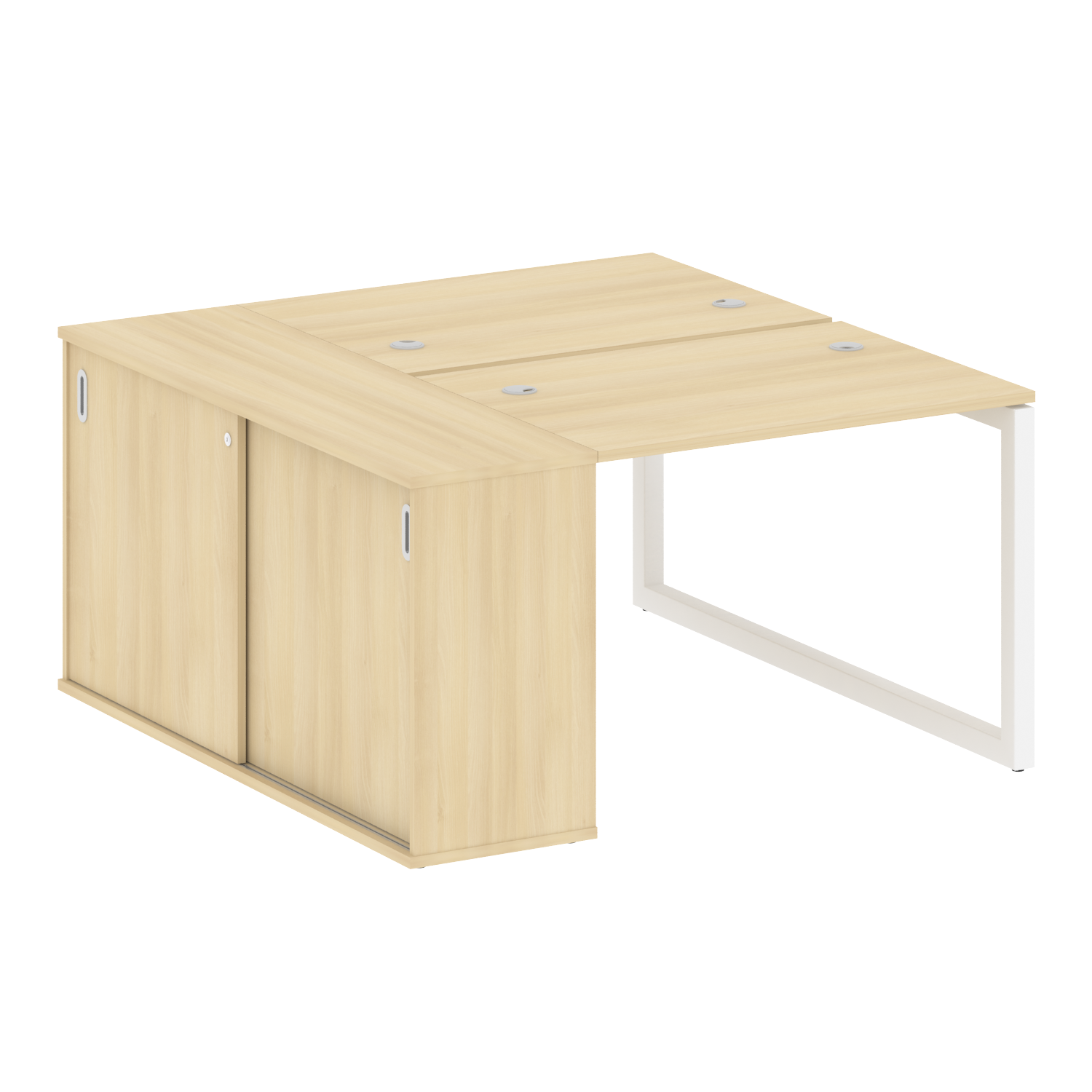 Metal System Quattro Рабочая станция с шкафом-купе на О-образном м/к 50БО.РС-СШК-1.1 Т Акация Лорка/