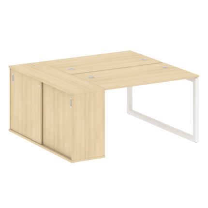 Metal System Quattro Рабочая станция с шкафом-купе на О-образном м/к 50БО.РС-СШК-1.2 Т Акация Лорка/