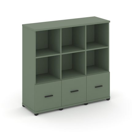 Concept Шкаф 3 узкие секции, 3 ниши CN.STU-331 B Кобо/Металл Черный 1252*420*1186