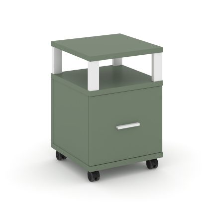 Concept Тумба мобильная 1 распаш. фасад с надставкой CN.TUM-008 W Кобо/Металл Белый 420*420*615