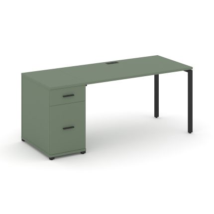 Concept Стол рабочий с 1 опорной тумбой CN.SP-407 B Кобо/Металл Черный 1800*720*750