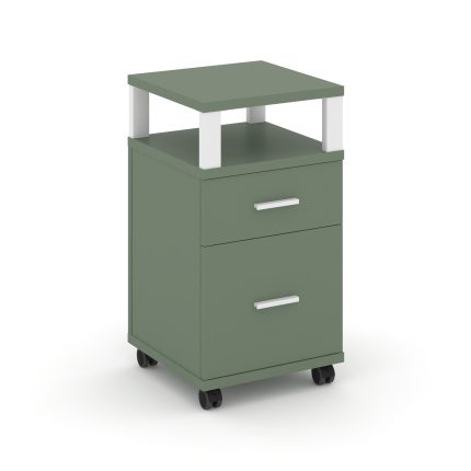 Concept Тумба мобильная 1 ящ.+1 распаш. фасад с надставкой CN.TUM-010 W Кобо/Металл Белый 420*420*78