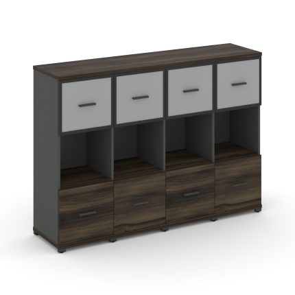 Concept Шкаф 4 узкие секции, 3 ниши CN.STU-345 RMB A Дуб Мали/Антрацит/Металл Антрацит/Сатин 1668*42