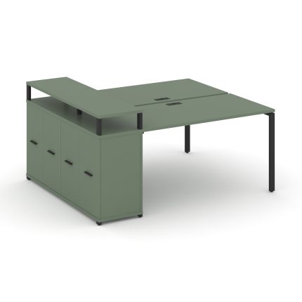 Concept Рабочая станция с опорным распаш. шкафом с верх. горизонтом  CN.DRS-221 B Кобо/Металл Черный