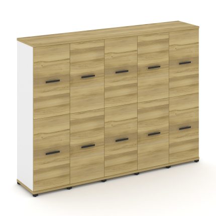 Concept Шкаф 5 узких секций, 4 ниши CN.STU-452 B Дуб Винченцо/Белый Бриллиант/Металл Черный 2084*420