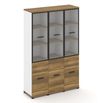 Concept Шкаф 3 узкие секции, 5 ниш CN.STU-532 RPB B Сандал Янтарный/Белый Бриллиант/Металл Черный/Пр