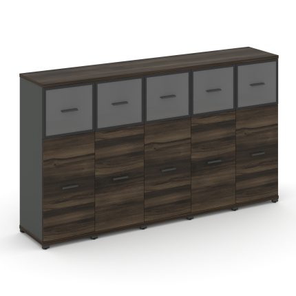 Concept Шкаф 5 узких секций, 3 ниши CN.STU-354 RPB A Дуб Мали/Антрацит/Металл Антрацит/Прозрачный 20