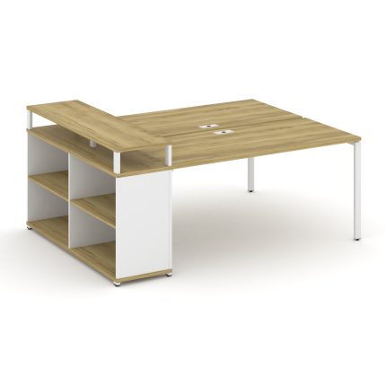 Concept Рабочая станция с опорным стеллажом с верх. горизонтом  CN.DRS-208 Дуб Винченцо/Белый Брилли