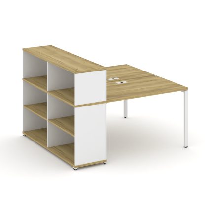 Concept Рабочая станция с опорным стеллажом с надставкой низ. CN.DRS-210 Дуб Винченцо/Белый Бриллиан