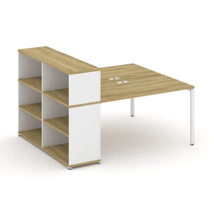 Concept Рабочая станция с опорным стеллажом с надставкой низ. CN.DRS-211 Дуб Винченцо/Белый Бриллиан
