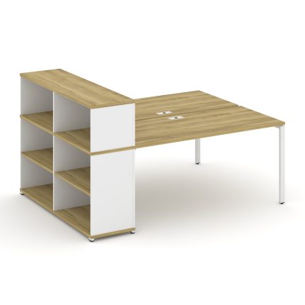 Concept Рабочая станция с опорным стеллажом с надставкой низ. CN.DRS-212 Дуб Винченцо/Белый Бриллиан