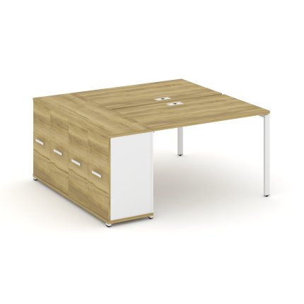 Concept Рабочая станция с опорным распаш. шкафом CN.DRS-218 W Дуб Винченцо/Белый Бриллиант/Металл Бе