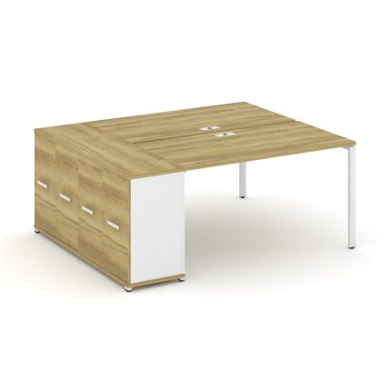 Concept Рабочая станция с опорным распаш. шкафом CN.DRS-219 W Дуб Винченцо/Белый Бриллиант/Металл Бе