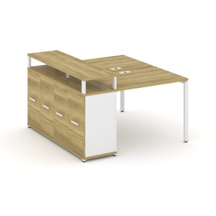 Concept Рабочая станция с опорным распаш. шкафом с верх. горизонтом  CN.DRS-221 W Дуб Винченцо/Белый