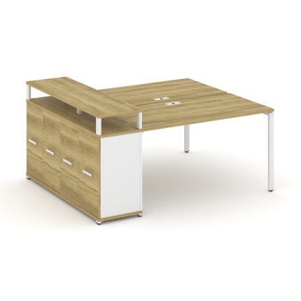 Concept Рабочая станция с опорным распаш. шкафом с верх. горизонтом  CN.DRS-223 W Дуб Винченцо/Белый