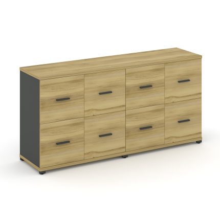 Concept Шкаф 2 широкие секции, 2 нишии CN.STS-222 A Дуб Винченцо/Антрацит/Металл Антрацит 1668*420*8