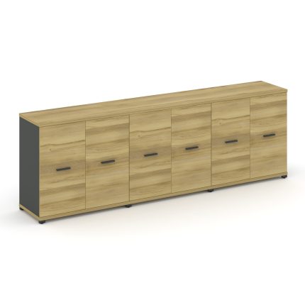 Concept Шкаф 3 широкие секции, 2 ниши CN.STS-233 A Дуб Винченцо/Антрацит/Металл Антрацит 2500*420*81