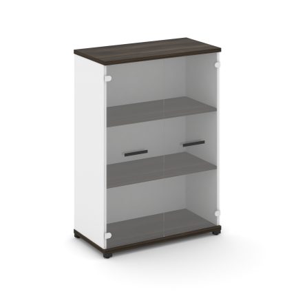 Concept Шкаф 1 широкая секция, 3 ниши CN.STS.E-316 SP B Дуб Мали/Белый Бриллиант/Металл Черный/Прозр