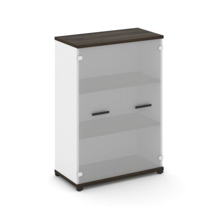 Concept Шкаф 1 широкая секция, 3 ниши CN.STS.E-316 SM B Дуб Мали/Белый Бриллиант/Металл Черный/Сатин