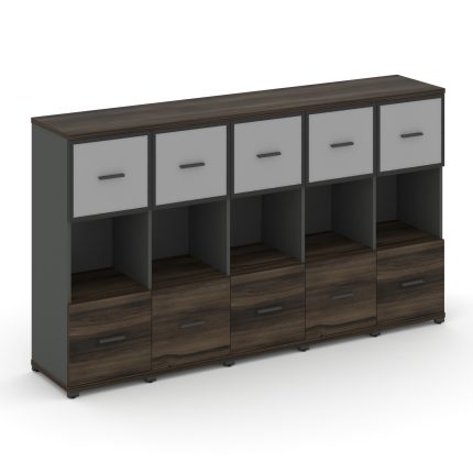 Concept Шкаф 5 узких секций, 3 ниши CN.STU-355 RMB A Дуб Мали/Антрацит/Металл Антрацит/Сатин 2084*42