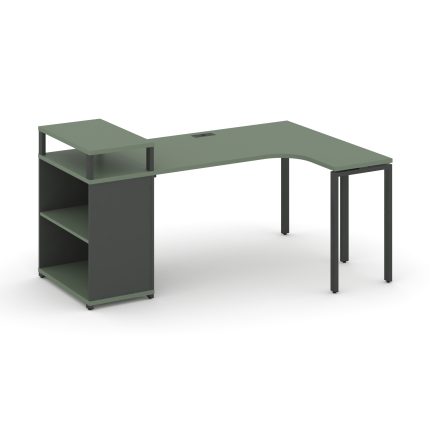 Concept Стол эргономичный с опорным стеллажом с верх. горизонтом CN.SA-203(R) Кобо/Антрацит/Металл А