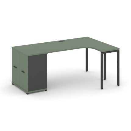 Concept Стол эргономичный с опорным распаш. шкафом CN.SA-209(R) A Кобо/Антрацит/Металл Антрацит 1800