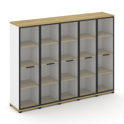 Concept Шкаф 5 узких секций, 4 ниши CN.STU-456 RPB B Дуб Винченцо/Белый Бриллиант/Металл Черный/Проз