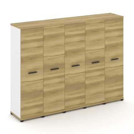 Concept Шкаф 5 узких секций, 4 ниши CN.STU-456 B Дуб Винченцо/Белый Бриллиант/Металл Черный 2084*420