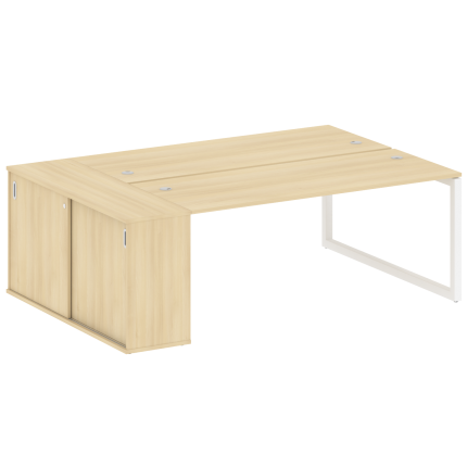 Metal System Quattro Рабочая станция с шкафом-купе на О-образном м/к 50БО.РС-СШК-1.5 Т Акация Лорка/