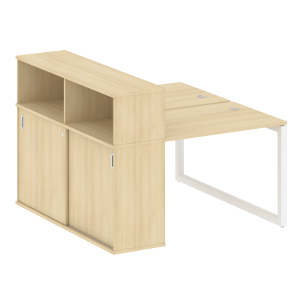 Metal System Quattro Рабочая станция с шкафом-купе на О-образном м/к 50БО.РС-СШК-2.1 Т Акация Лорка/