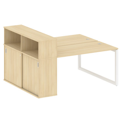 Metal System Quattro Рабочая станция с шкафом-купе на О-образном м/к 50БО.РС-СШК-2.3 Т Акация Лорка/