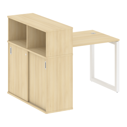 Metal System Quattro Стол письменный с шкафом-купе на О-образном м/к 50БО.РС-СШК-3.1 Т Акация Лорка/