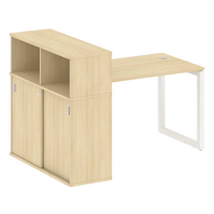 Metal System Quattro Стол письменный с шкафом-купе на О-образном м/к 50БО.РС-СШК-3.2 Т Акация Лорка/